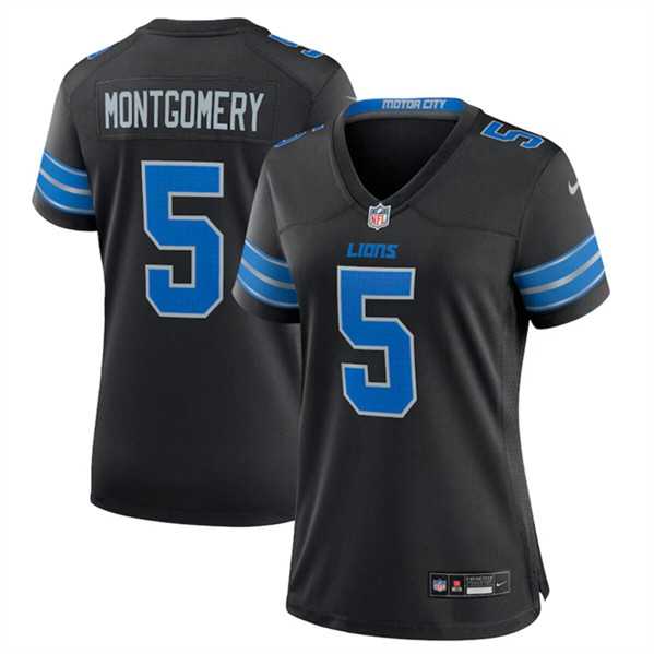 Womens Detroit Lions #5 David Montgomery Black 2nd Alternate Stitched Jersey Dzhi->women nfl jersey->Women Jersey